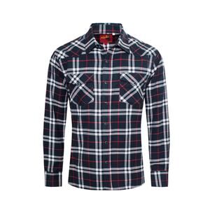 NWT RCCO Rodeo Clothing Cotton plaid flannel snap long sleeve top